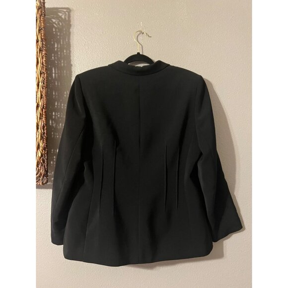 Le Suit Suit Jacket Blazer 14P Black 3 Button Polyester Classic Seamed - Picture 8 of 10